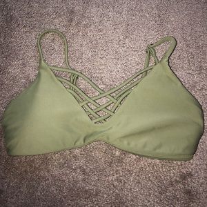 hollister xs green bathing suit top